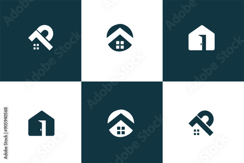  Construction Architecture Building Logo Design Template Element, creative, minimal monogram home real estate logo vector template