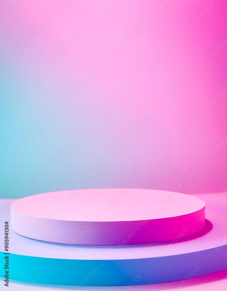Abstract pastel pink, purple and blue product display podium Abstract pastel pink, purple and blue product display podium