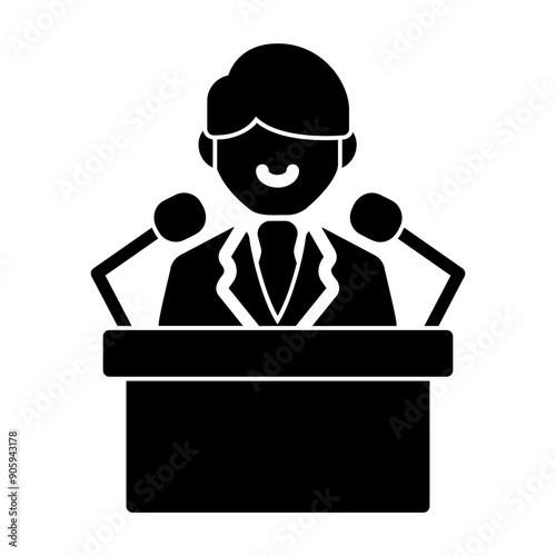 press conference Solid icon