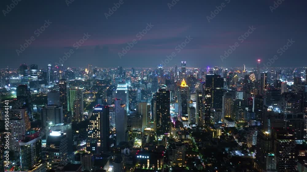 Modern skyscrapers of Bangkok at night cityscape panorama. High buildings. Bangkok city at night, Thailand
Modern skyscrapers of Bangkok at night cityscape panorama. High buildings. Bangkok city at night, Thailand