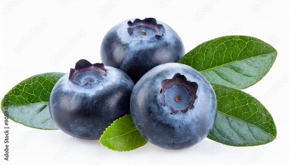Blueberries and leaves isolated on white background Blueberries and leaves isolated on white background