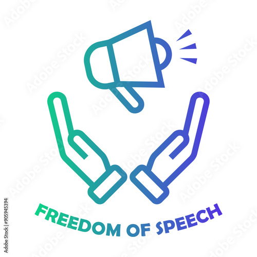 freedom of speech Line Gradient Icon