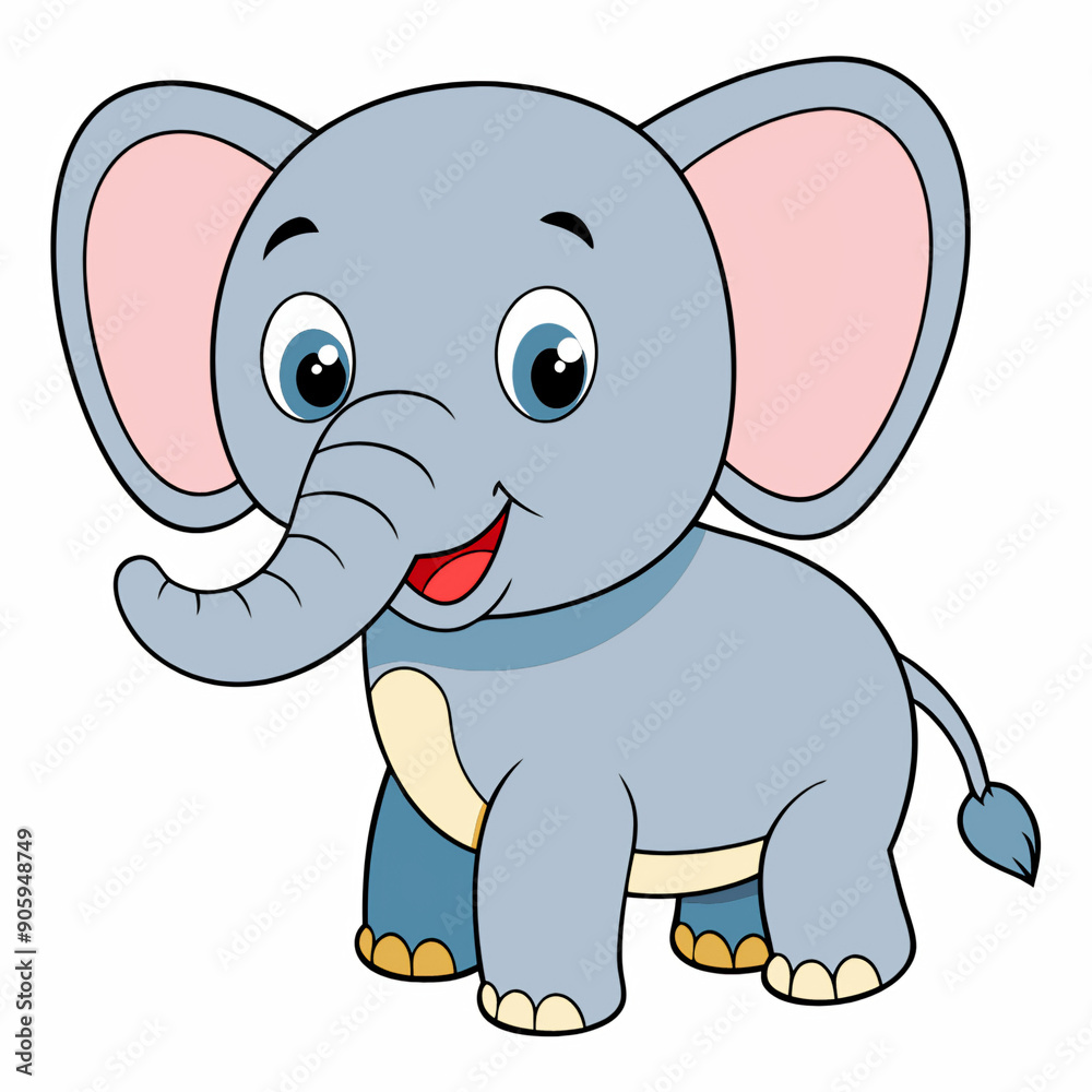 Fototapeta premium cartoon, cartoon, animal, illustration, vector, baby, mammal, cute, fun, character, mouse, funny, happy, isolated, safari, gray