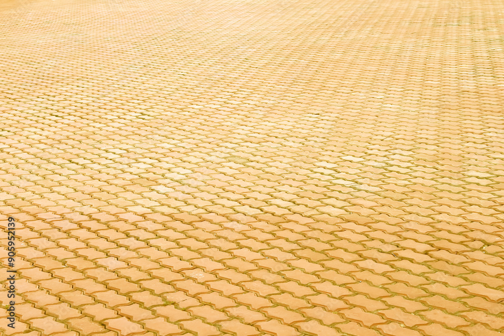 Light brown brick block pavement floor texture with seamless patterns abstract background Light brown brick block pavement floor texture with seamless patterns abstract background