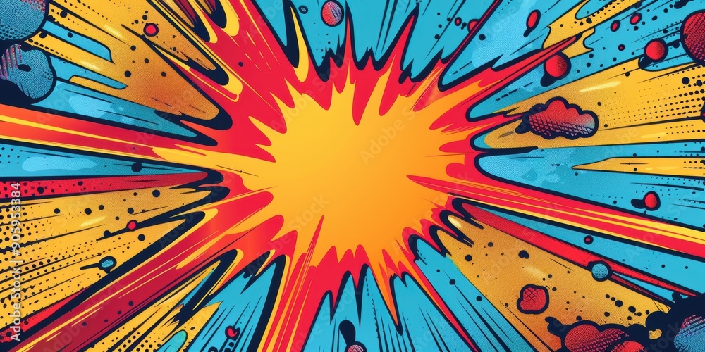 Fototapeta premium Colorful Comic Book Explosion