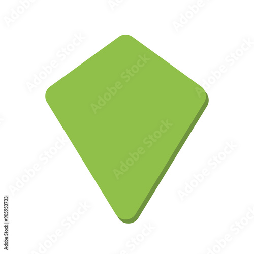 Kite 2D basic shape vector illustration, cute math geometric shape