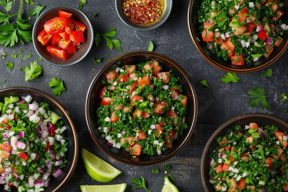 Fresh Tabbouleh Salad with Tomatoes, Parsley, and Red Onion Fresh Tabbouleh Salad with Tomatoes, Parsley, and Red Onion