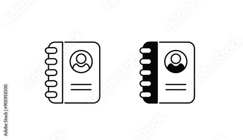 Address Book icon design with white background stock illustration