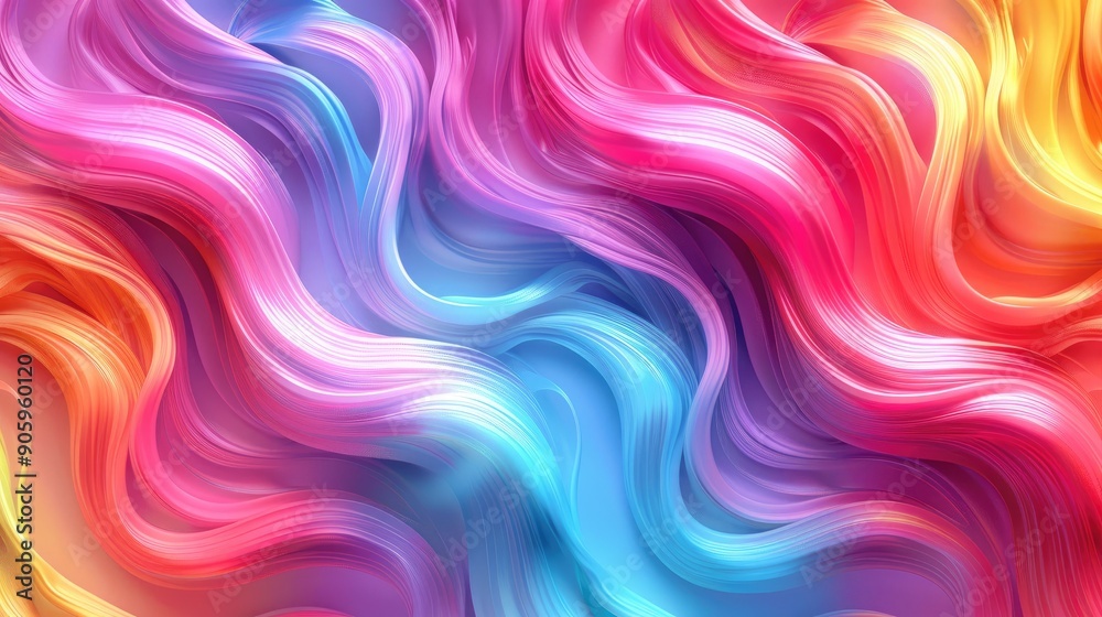 Multilayered wavy waves with vibrant neon hues Multilayered wavy waves with vibrant neon hues