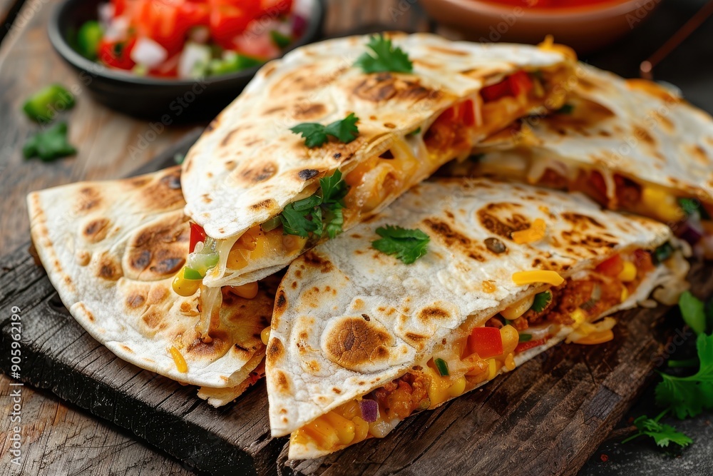 Crispy Quesadillas with Melted Cheese, Corn, and Peppers Crispy Quesadillas with Melted Cheese, Corn, and Peppers