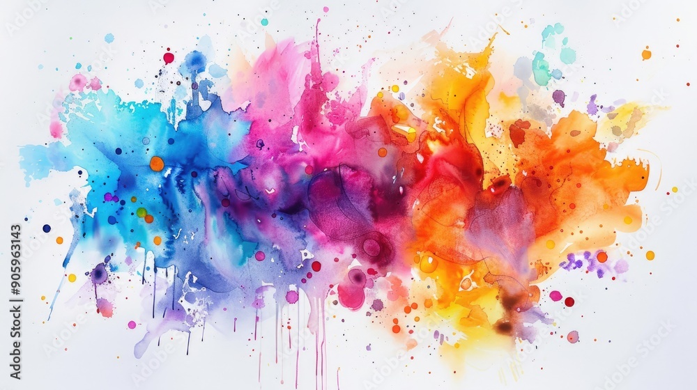 Fototapeta premium Vibrant watercolor splatters