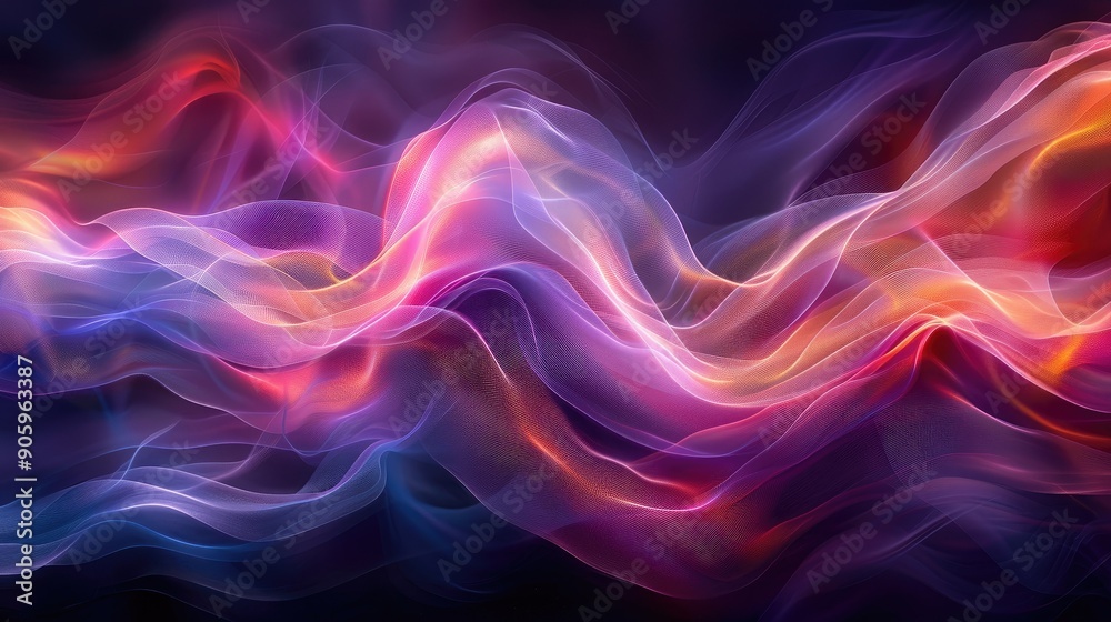 Iridescent flowing waves with dynamic movement Iridescent flowing waves with dynamic movement