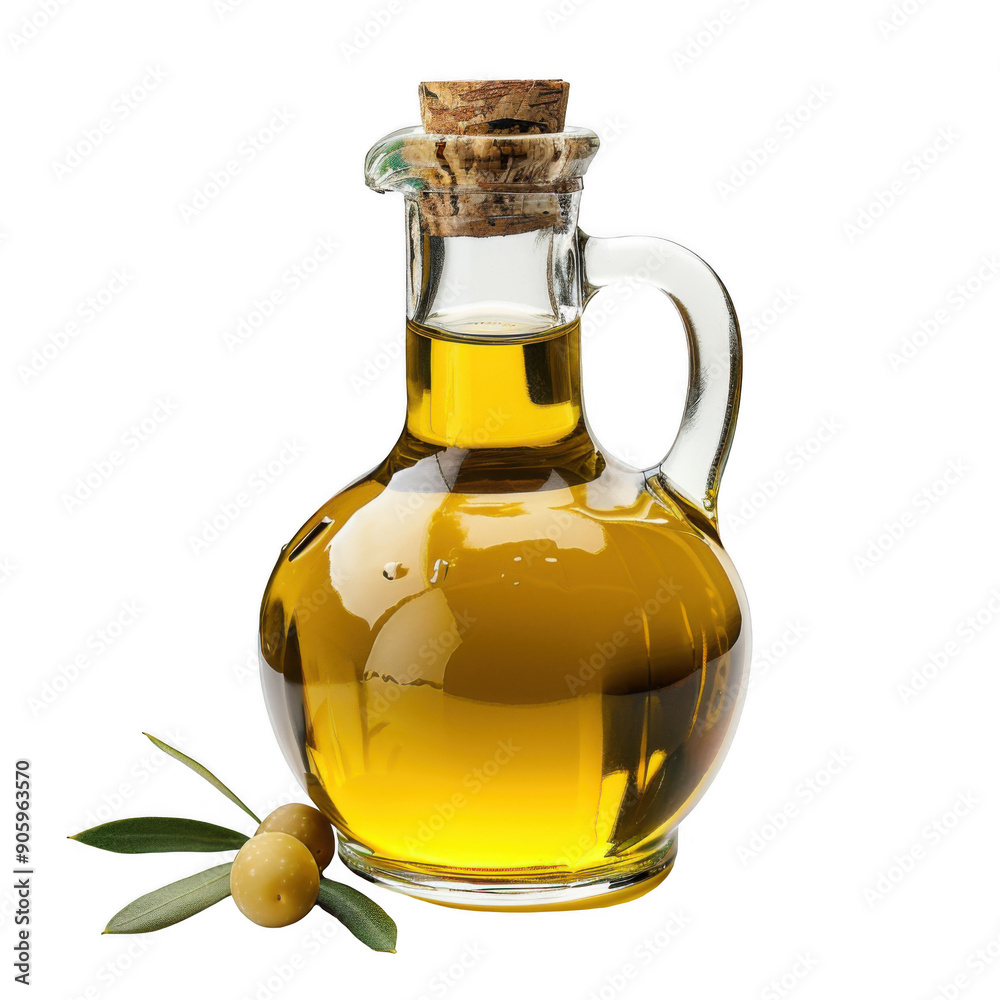 Golden Olive Oil Decanter: A glass decanter filled with golden olive oil, adorned with a cork stopper and a sprig of olives. The image captures the essence of quality and freshness Golden Olive Oil Decanter: A glass decanter filled with golden olive oil, adorned with a cork stopper and a sprig of olives. The image captures the essence of quality and freshness