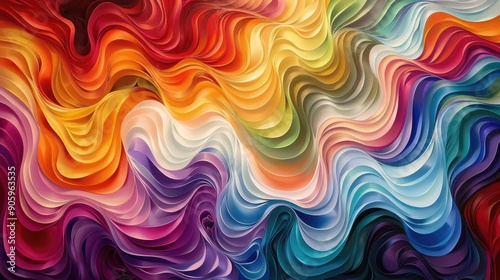 Multicolored wavy patterns intertwining in a hypnotic fashion