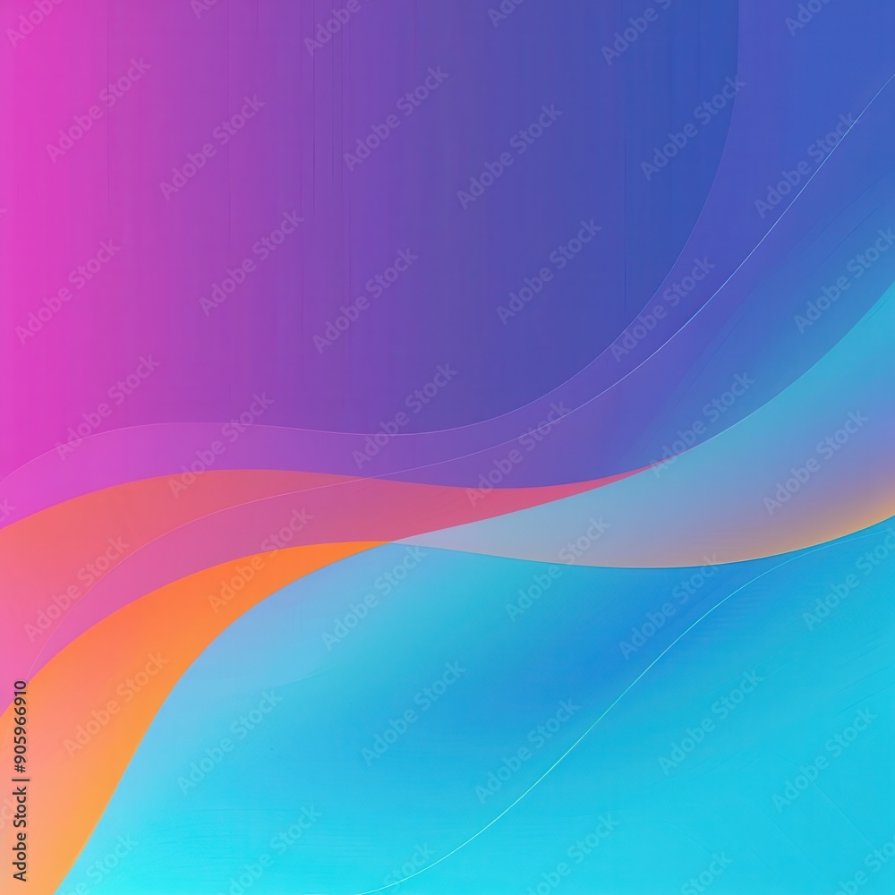 Fototapeta premium Abstract gradient waves in vibrant hues of pink, orange, and blue create a captivating and dynamic background for any design.