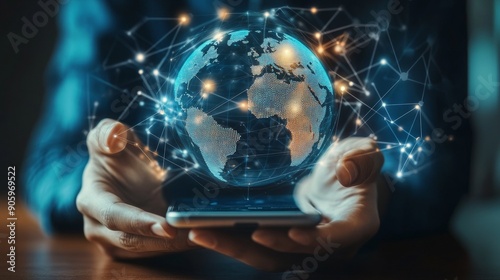 Apply to life Global Virtual Internet Connection Business Global Internet Connection Application technology digital marketing Finance and Banking big data technology digital link