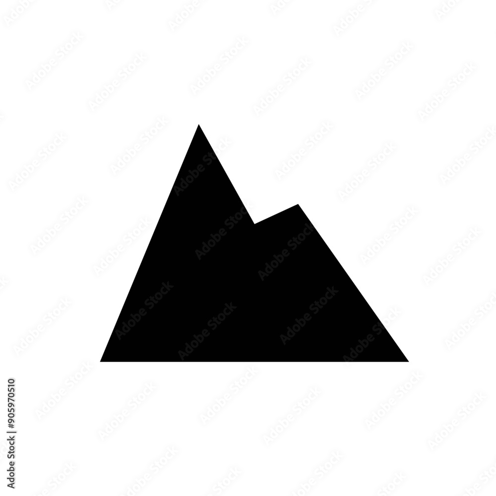 Black Flat mountain icon Black Flat mountain icon