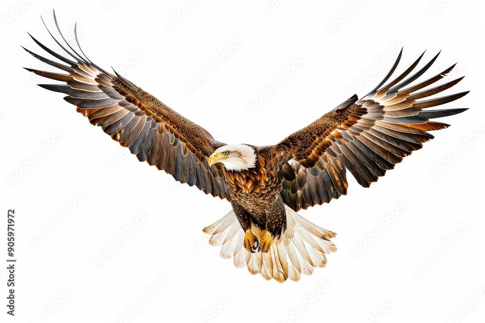 Fototapeta premium flying eagle white background