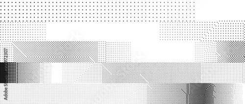 Bitmap pixelated striped pattern. Glitchy noise stripe texture. Halftone glitch grunge overlay. Dotted distorted gradient wallpaper for banner, poster, flyer, print, brochure. Vector dither background