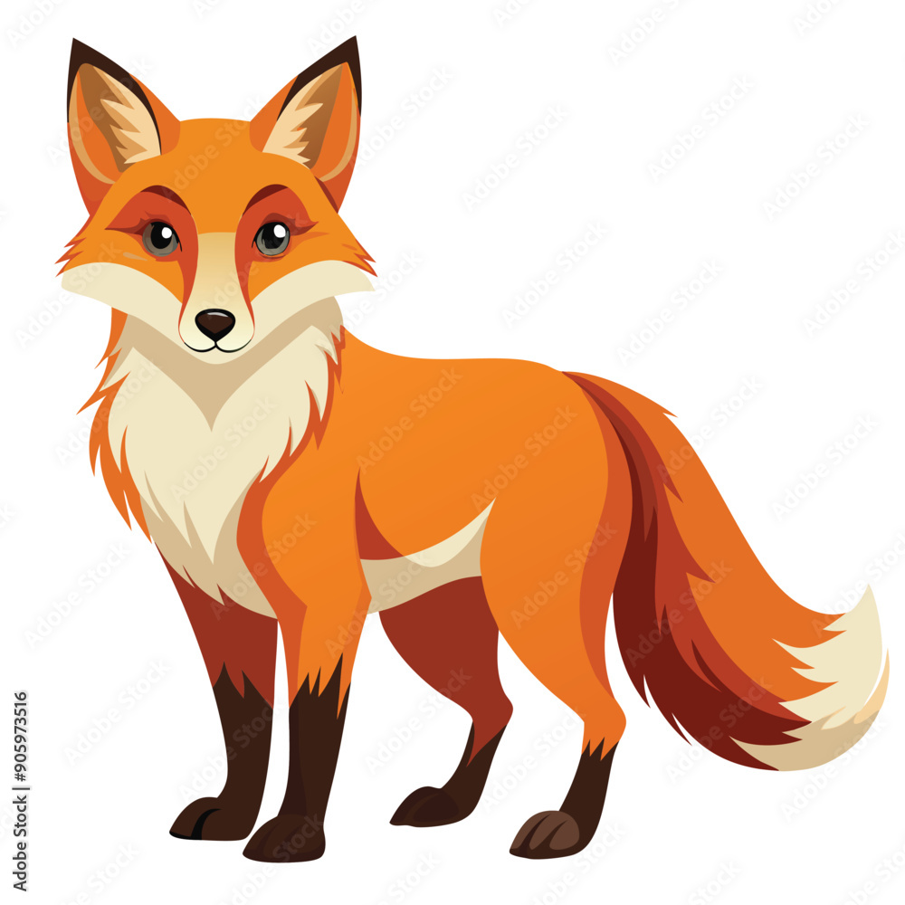 A Standing Red Fox with a Bushy Tail A Standing Red Fox with a Bushy Tail