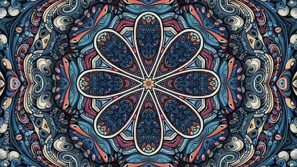 starfish flower beautiful flower mandala kaleidoscope video background
