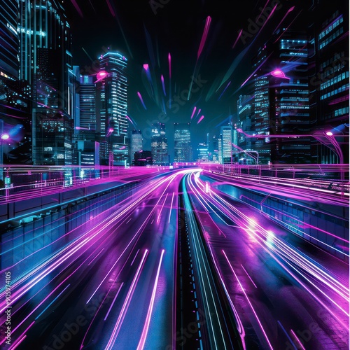 futuristic cyber roadmap in light purple and cyan
