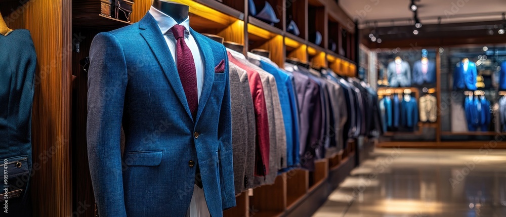 Business Suit Store Interior: Clean and Modern Apparel Display Business Suit Store Interior: Clean and Modern Apparel Display