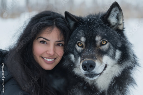 wild nature the woman and the big wolves