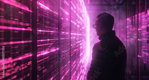 Wallpaper Mural futuristic concept wallpaper background in magenta and dark tones Torontodigital.ca