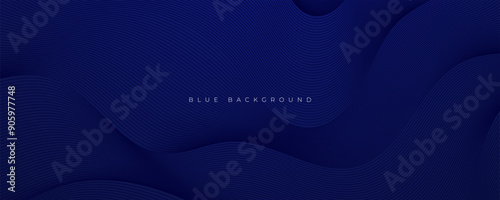 Abstract blue background wavy lines texture decorative shape design vector