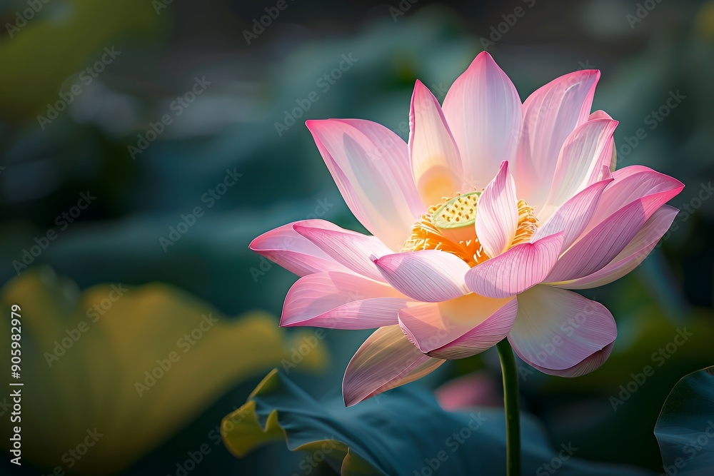 Pink Lotus Flower in Bloom, Close-up Pink Lotus Flower in Bloom, Close-up