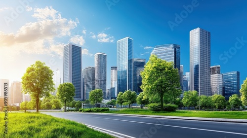 Smart city with integrated technology, illustrating urban future