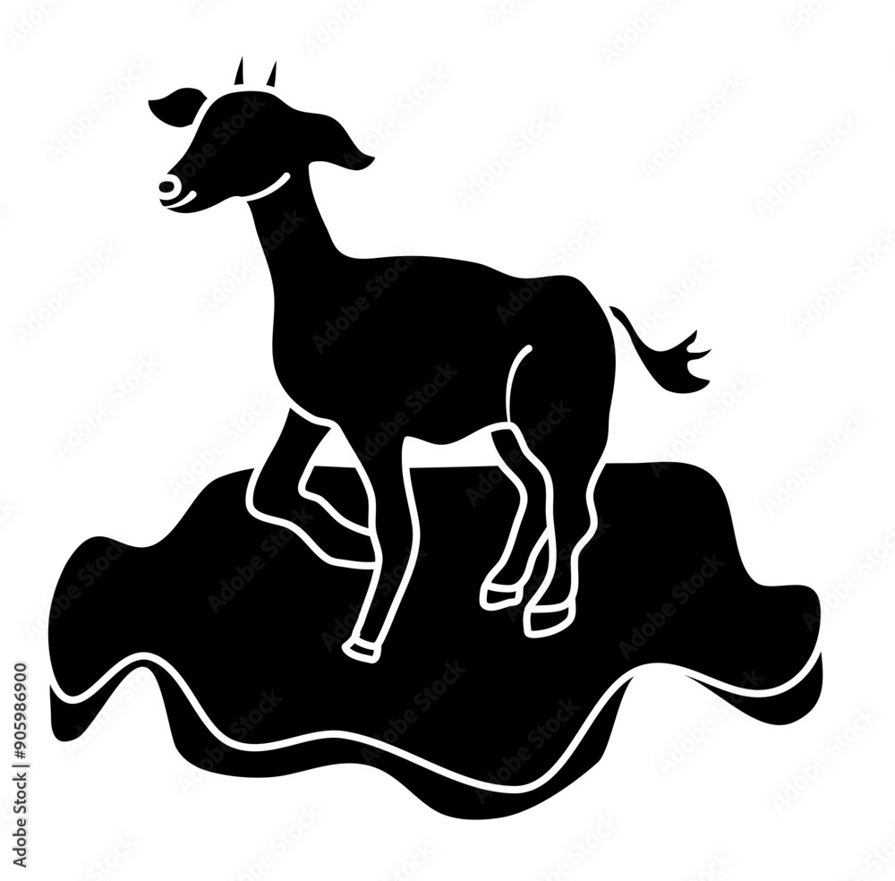 Fototapeta premium Goat in the grass vector