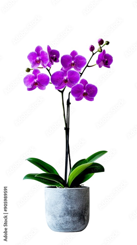 orchid in pot on a white background, Beautiful indoor flowers close-up. orchid in pot on a white background, Beautiful indoor flowers close-up.