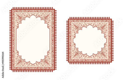 Set of vintage frames template. Can be used for greeting card, wedding invitation, valentine's day. vector illustration.