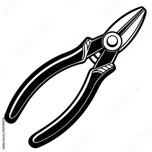 Needle-nose pliers silhouette vector illustration 