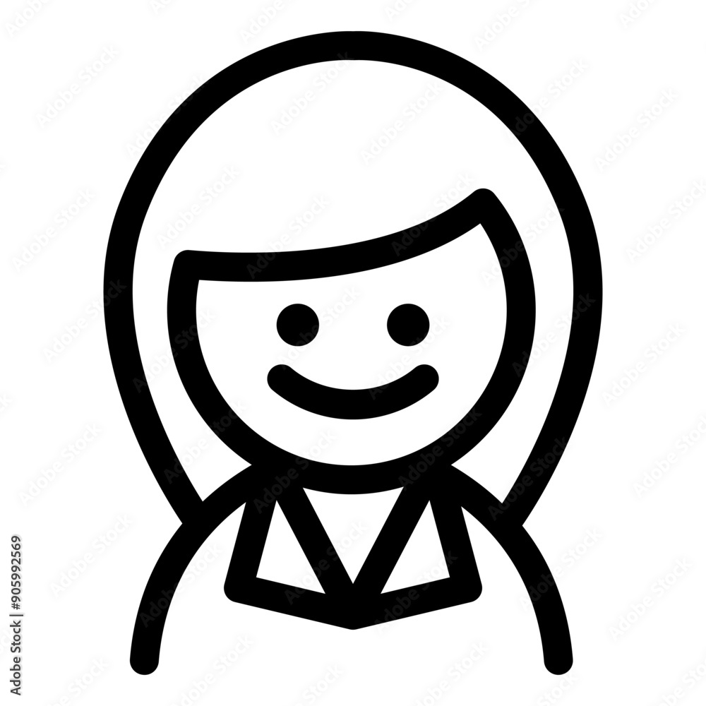 woman, female icon in thin line style vector illustration graphic design woman, female icon in thin line style vector illustration graphic design