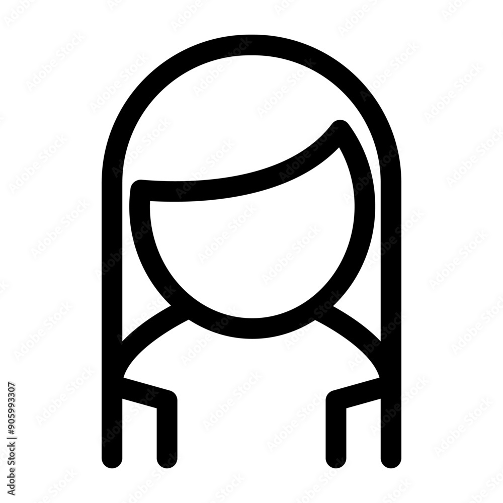 Girl icon in thin line style vector illustration graphic design Girl icon in thin line style vector illustration graphic design