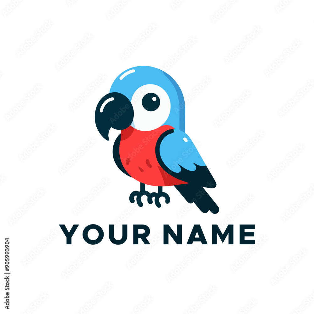 Obraz premium vector parrot in red and blue colors