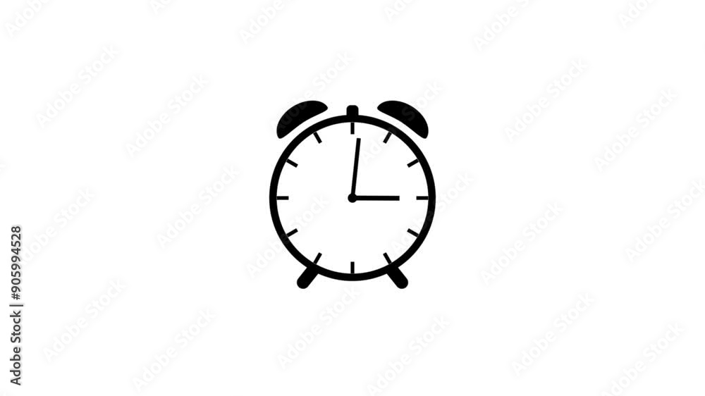 Animated alarm clock line icon. Wake up time. Morning reminder. Animated alarm clock line icon. Wake up time. Morning reminder.