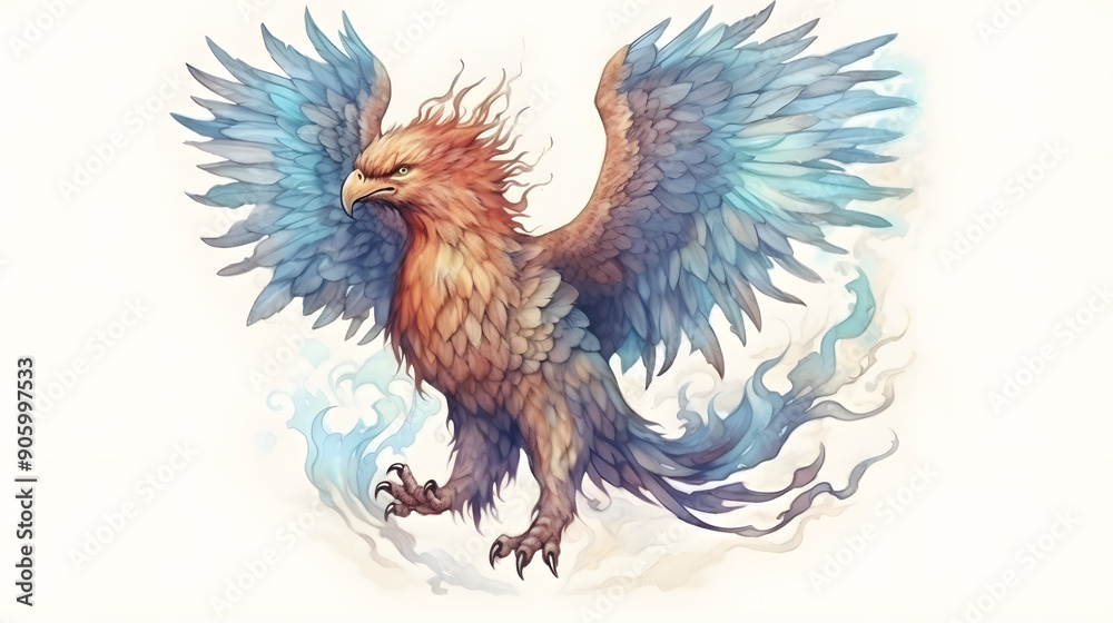 Fototapeta Griffin Fantasy Watercolor Style