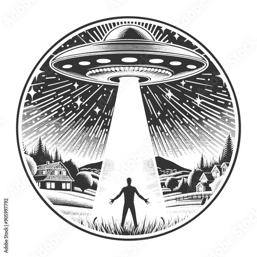 a man and a ufo