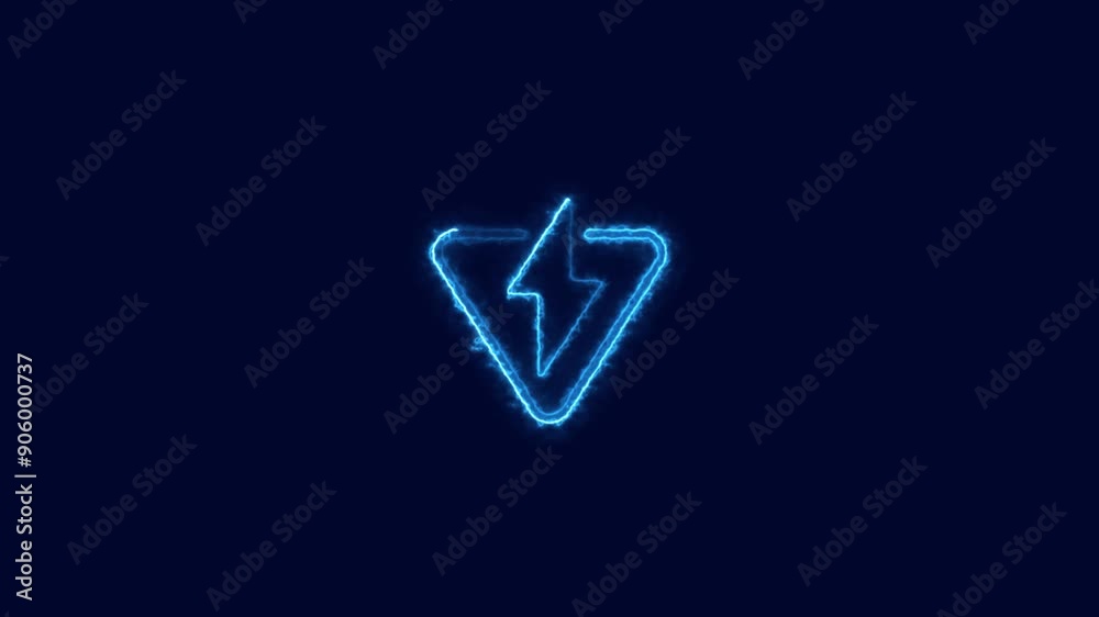 Neon Thunder storm icon, Power symbol animation icon. Neon Thunder storm icon, Power symbol animation icon.