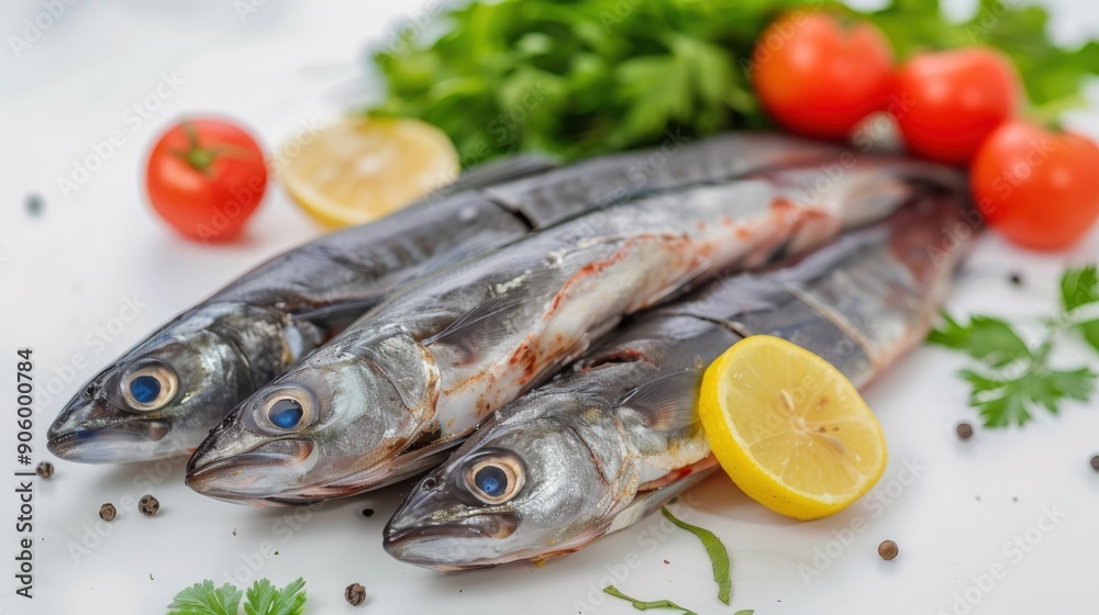 Fresh saba fish isolated on white background Fresh saba fish isolated on white background