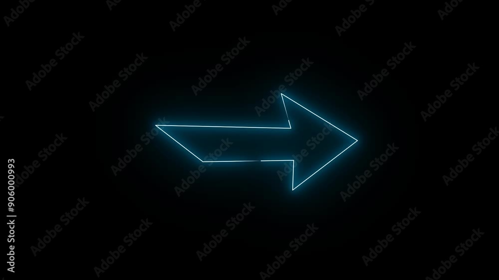 Neon Arrow animation with glowing blue arrow direction Neon Arrow animation with glowing blue arrow direction
