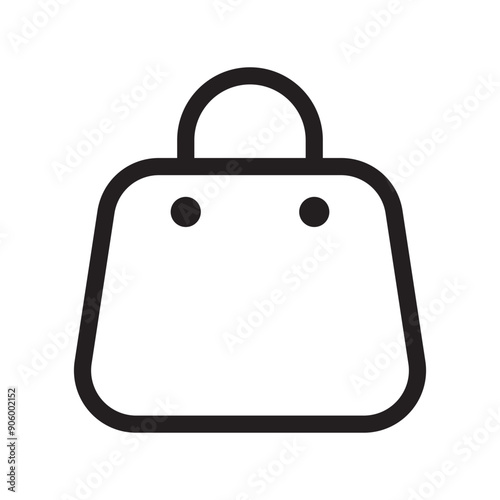 Shopping bag icon in thin line style vector illustration graphic design