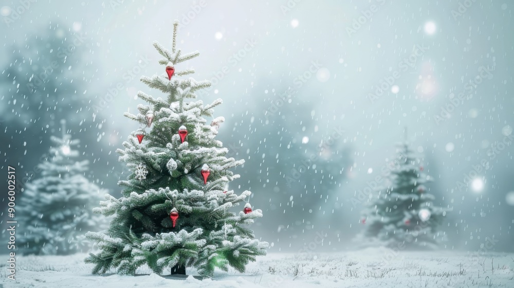 Christmas holidays banner, tree, bokeh background Christmas holidays banner, tree, bokeh background