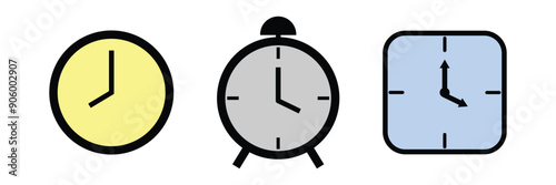 clock icon. Clock icon set.