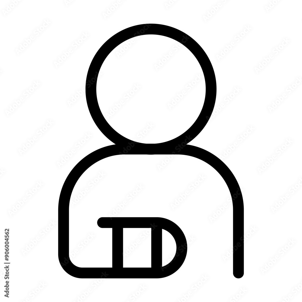 Patient, splint icon in thin line style vector illustration graphic design Patient, splint icon in thin line style vector illustration graphic design
