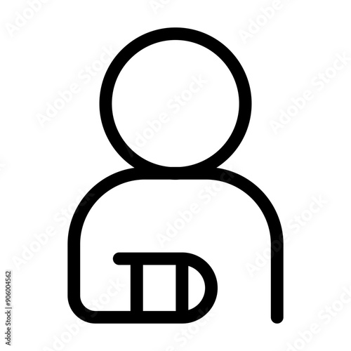 Patient, splint icon in thin line style vector illustration graphic design